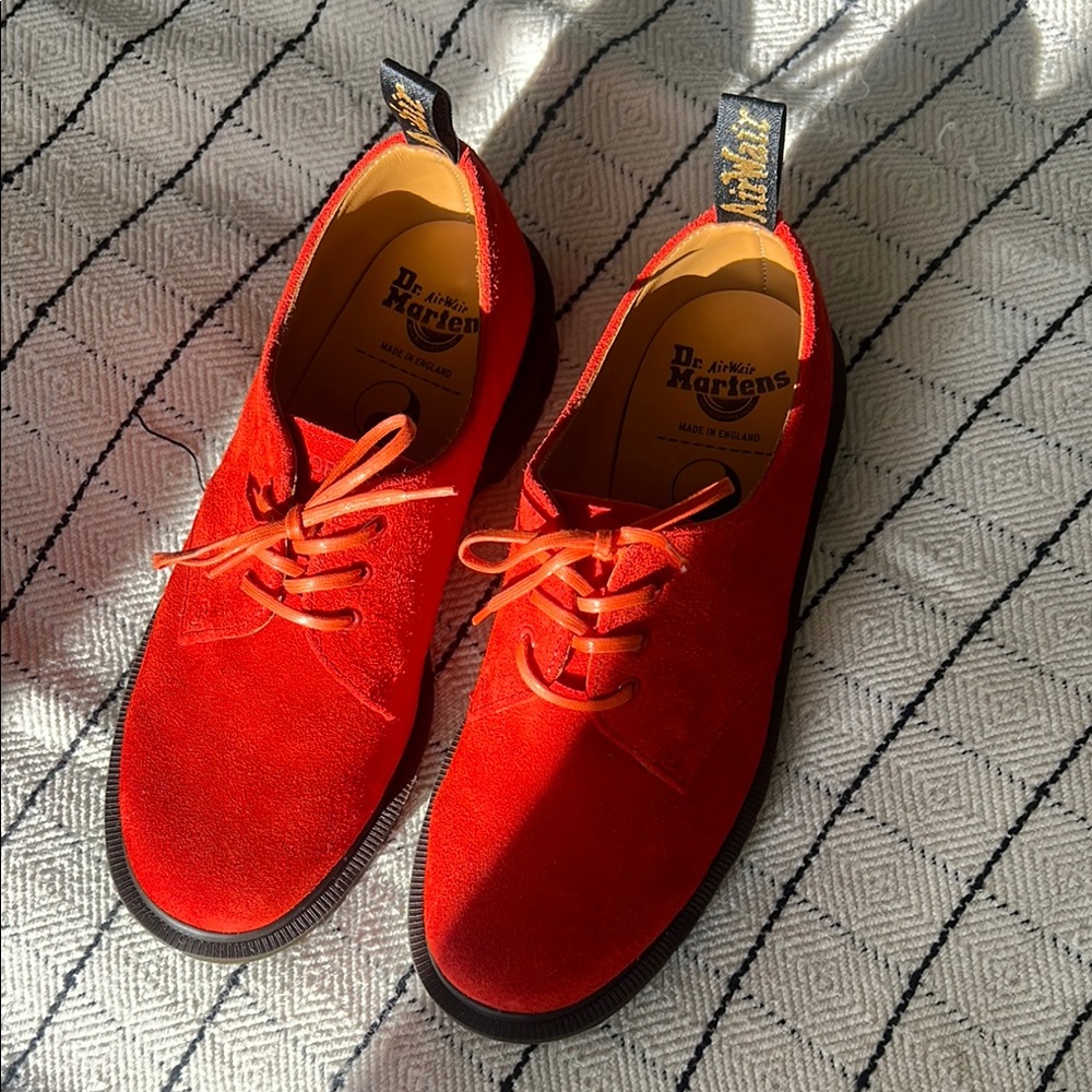 Dr. Martens Men's Red Suede Shoes